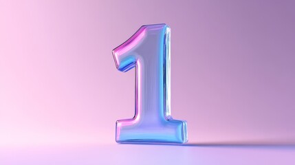 Number 1 glass in gradient violet background