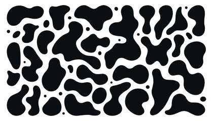 Organic shape round form set. Liquid organic blob