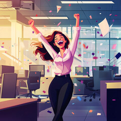 Career breakthrough individual receiving promotion