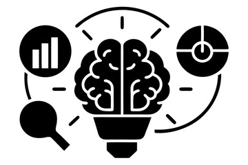 Strategic Thinking Concept: Brain, Innovation, Planning & Success Visualization