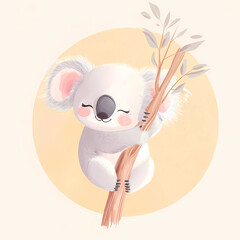 Koala emoji adorable pastel koala clinging