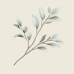 Leafy branch emoji delicate pastel branch