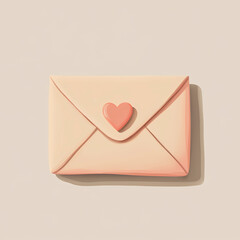Love letter emoji pastel envelope with a small heart