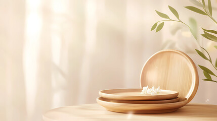 Luxury bamboo dinnerware brand ad elegant bamboo
