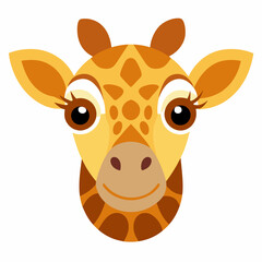 Giraffe Head Isolated on White Background Detailed Face Illustration Wildlife Animal Portrait African Safari Mammal Graphic Design Element
