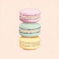 Macaron emoji delicate pastel macarons stacked