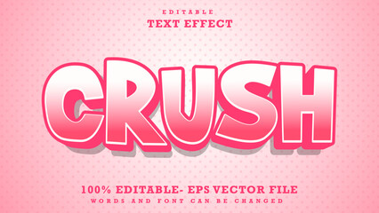 3d Minimal Word Crush Editable Text Effect Design, Effect Saved In Graphic Style