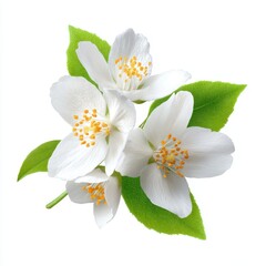 Close-up of jasmine flowers and leaves