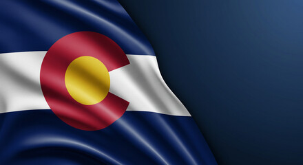 Colorado Day Elegance – Close-Up of State Flag on Deep Blue Background