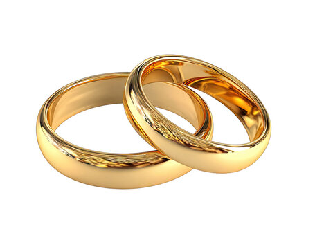 Two gold wedding rings overlapping