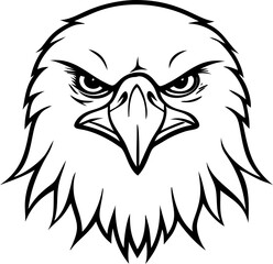 Regal eagle and fierce lion head vectors, isolated on white, symbolizing wild power and nature's predatory kings in tribal art.