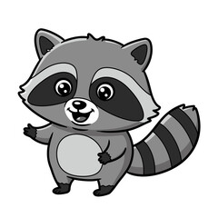 illustration of a cute gray wolf baby cub