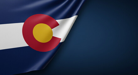 Colorado Day Elegance – Close-Up of State Flag on Deep Blue Background