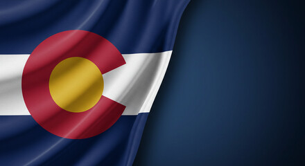 Colorado Day Elegance – Close-Up of State Flag on Deep Blue Background