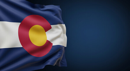 Colorado Day Elegance – Close-Up of State Flag on Deep Blue Background