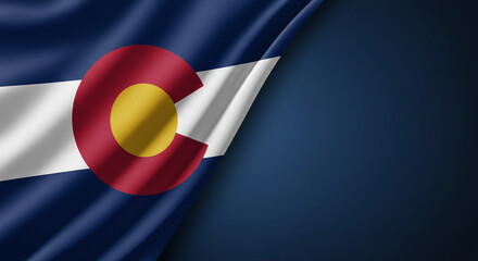 Colorado Day Elegance – Close-Up of State Flag on Deep Blue Background