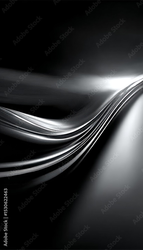 Poster elegant and sophisticated abstract background with luminous smooth curves on a dark backdrop