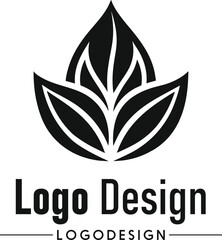 vector logo design with leaf
