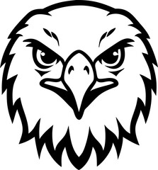 Tribal predator eagle head design, strong and clean vector for tattoo or military logo.