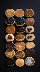 mini pancake variations served in sky kitchen.