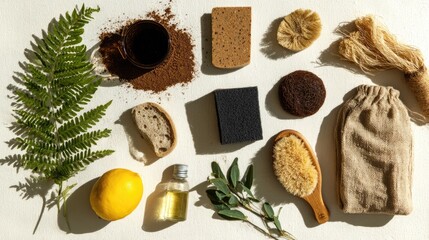 Natural skincare and wellness products arranged aesthetically