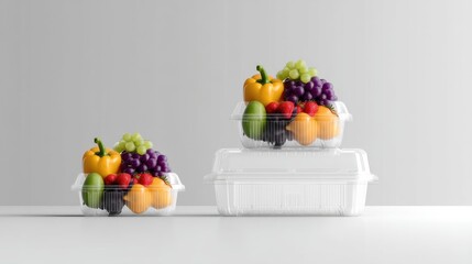 Fresh fruit assortment in clear packaging