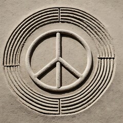 Peace Symbol Embossed on Stone