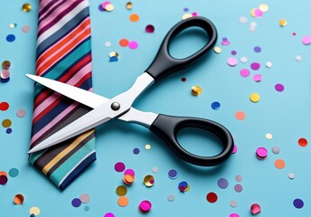 Fasching trifft Schere – bunte Krawatte wird an Weiberfastnacht zerschnitten