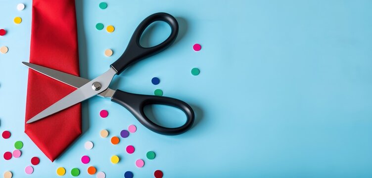 Krawatte wird durchgeschnitten &ndash; Weiberfastnacht Tradition mit Konfetti