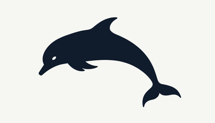 Fototapeta premium Stylized silhouette of a dolphin in a playful jump