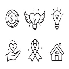 Outline design of helping hands for charity donation