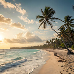 Instagram Vacation Template with Sandy Beach and Blue Ocean