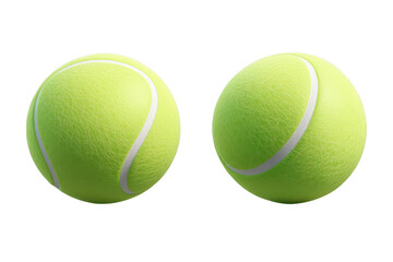 Two Green Tennis Balls Ready to Play a Game and Practicing Tennis