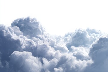 Dense, fluffy clouds fill the sky