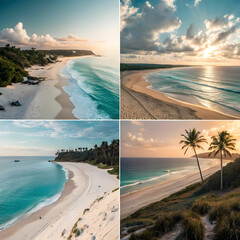 Aesthetic Beach Background in 4K Travel Social Media Design