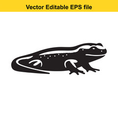 Silhouette of a Lizard, Vector Illustration, Editable EPS File