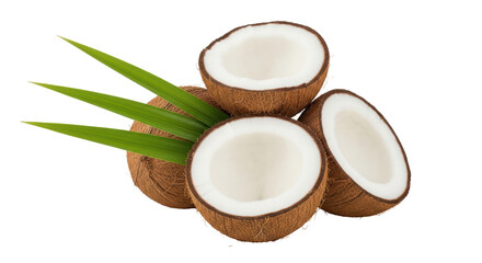 Isolated Sliced Coconut