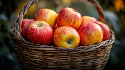 Apples in a wicker basket