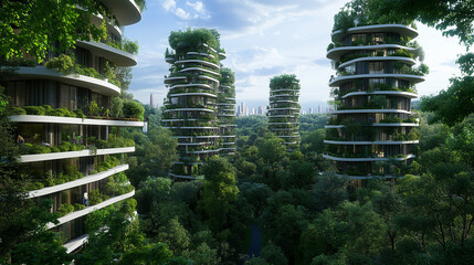 Sustainable urban planning for smart cities innovative green architecture in a modern environment