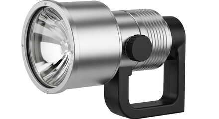 Isolated Silver Flashlight