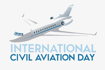 International Civil Aviation DayAirplane Globe and World Map Elements for Aviation Celebration and Holiday Design
