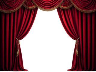 Classic Theater Curtains on Transparent Background