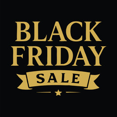 Naklejka premium Bold and eye-catching vector logo design for Black Friday sale event, featuring modern typography, shopping bag icon, and discount tag elements. Ideal for ecommerce promotions, store banners, social m