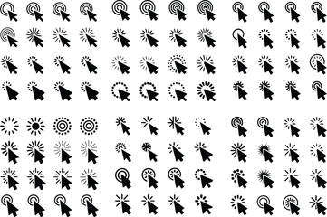 Large collection of cursor click icons for websites