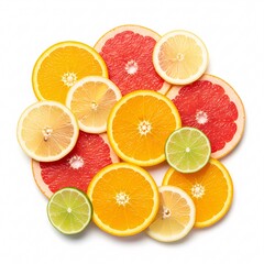 Fototapeta premium Sliced citrus fruits, creating a vibrant and fresh image,
