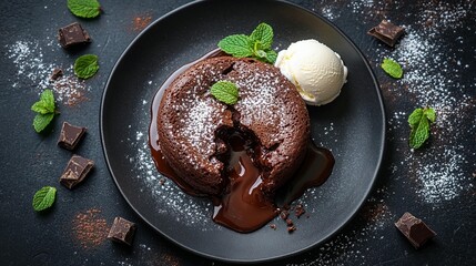 Chocolate Lava Cake with Ice Cream