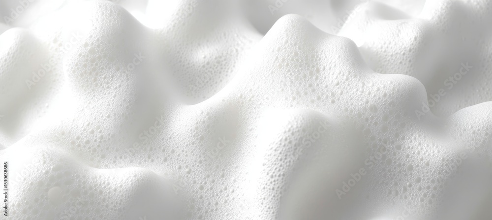 Poster white abstract background of soap foam surface with bubble texture for cleaning and design use