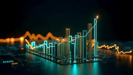 Financial Growth Graph Shows Rising Market Trends Illustrating Economic Success and Investment Opportunities - Powered by Adobe