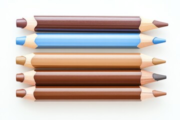 Naklejka premium Row of colored pencils in various shades.