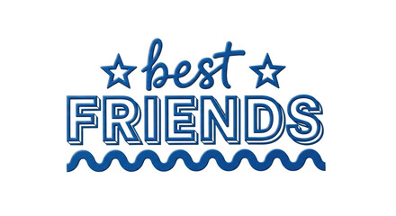 Isolated Best Friends Lettering